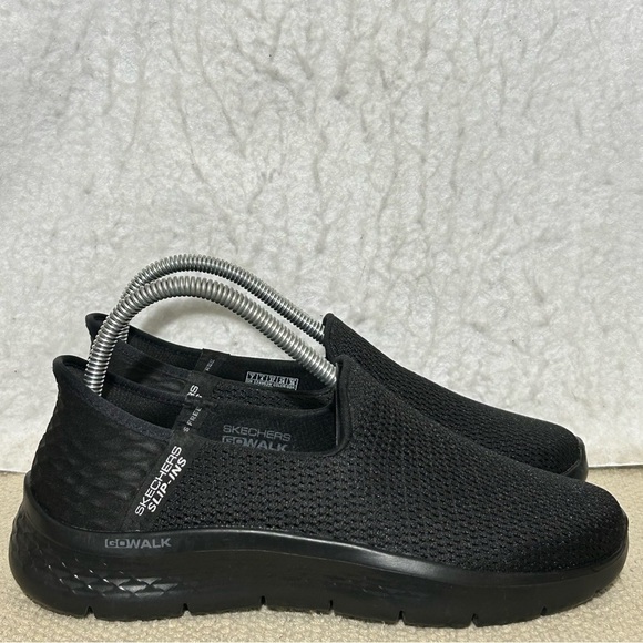 Skechers Womens Black Hands Free Slip Ins Casual Knit Slip On Sneaker Shoes SZ 7 - Picture 1 of 12